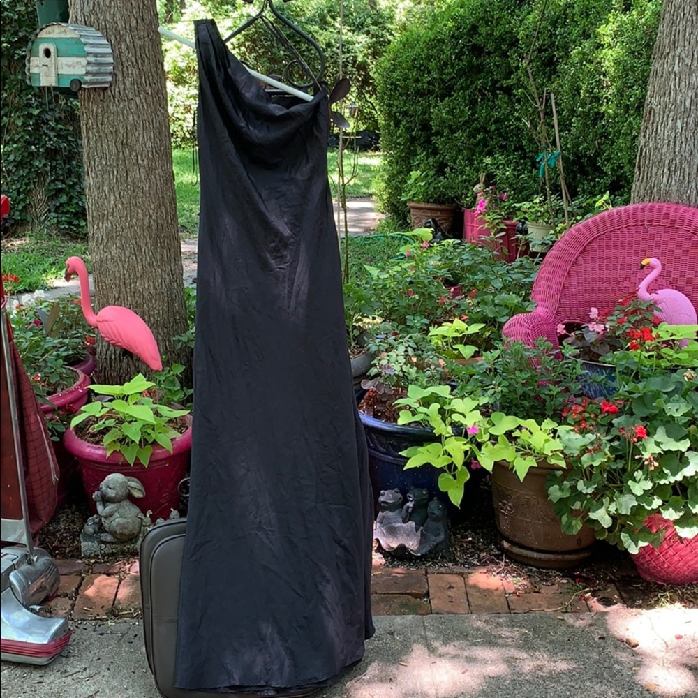 Gestuz one shoulder black dress